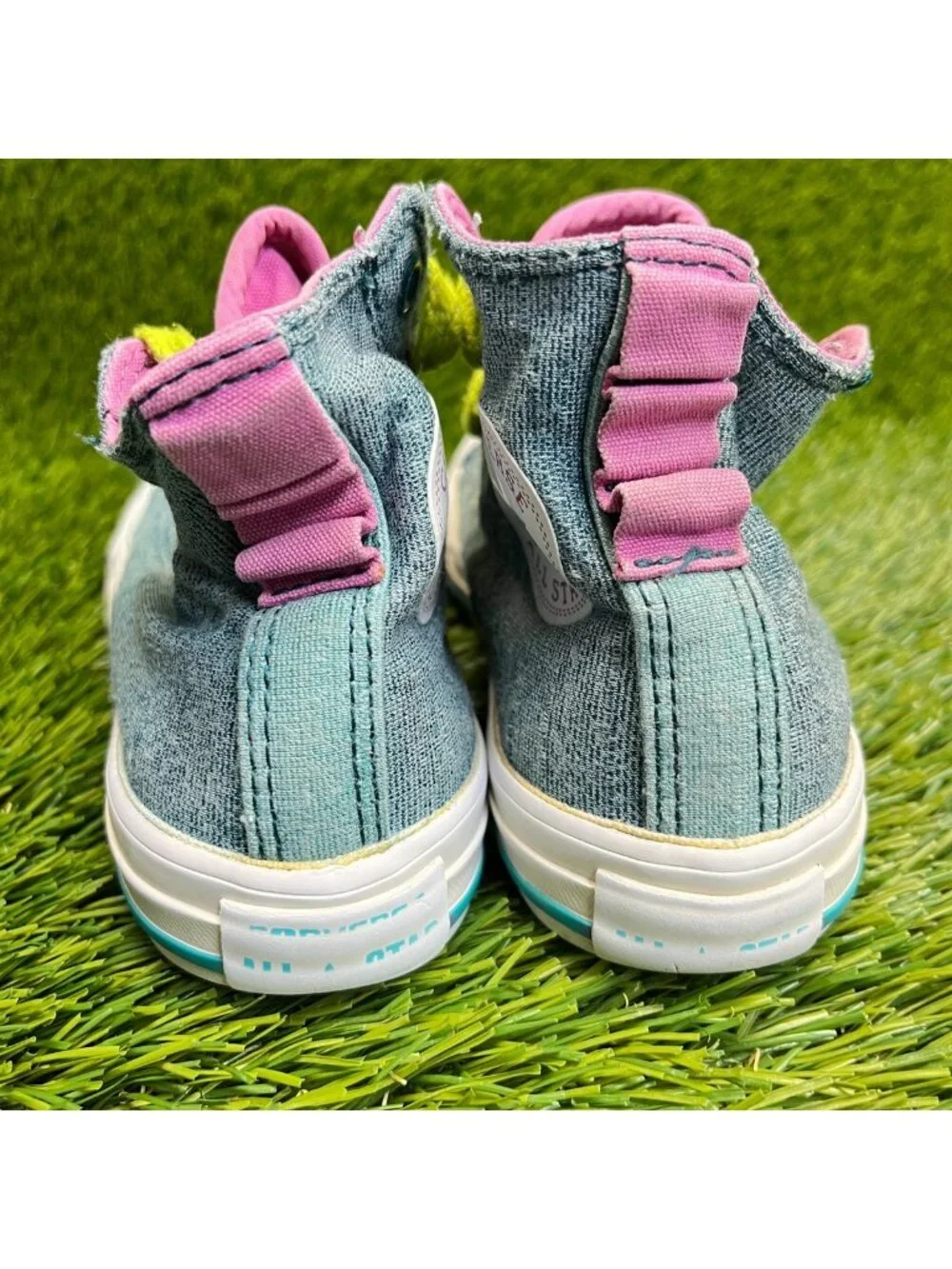 Converse Chuck Taylor All Star Girls Size 13C Blue Pink Athletic Shoes Sneakers